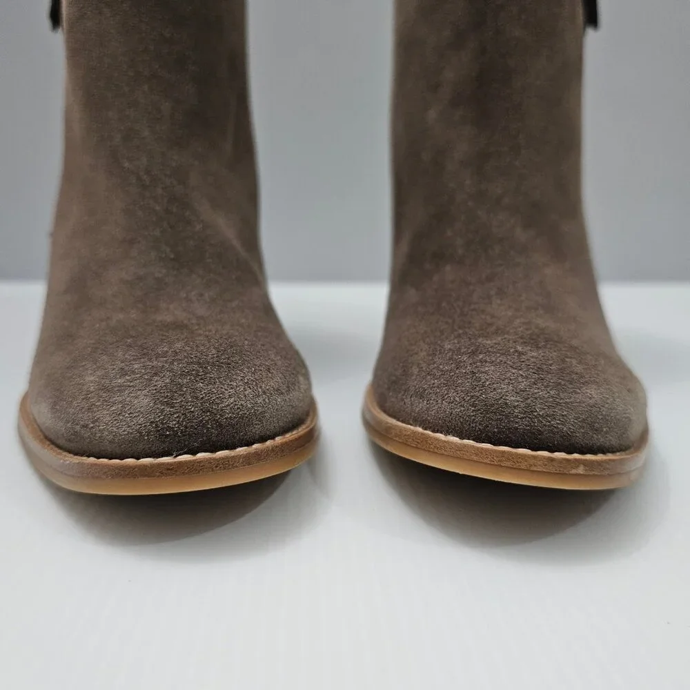 Paul Green Reya Stacked Heel Ankle Boot Womens UK 8.5 Brown Suede Side Zip